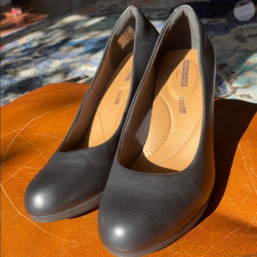 Collection by Clark’s cushion soft heels-black